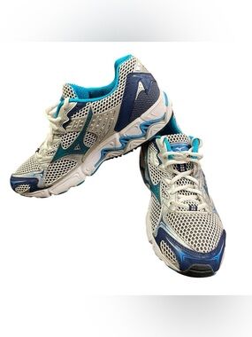Mizuno Wave Alchemy 10 Women 10 Silver/Ocean Blue Sneaker Running Walking